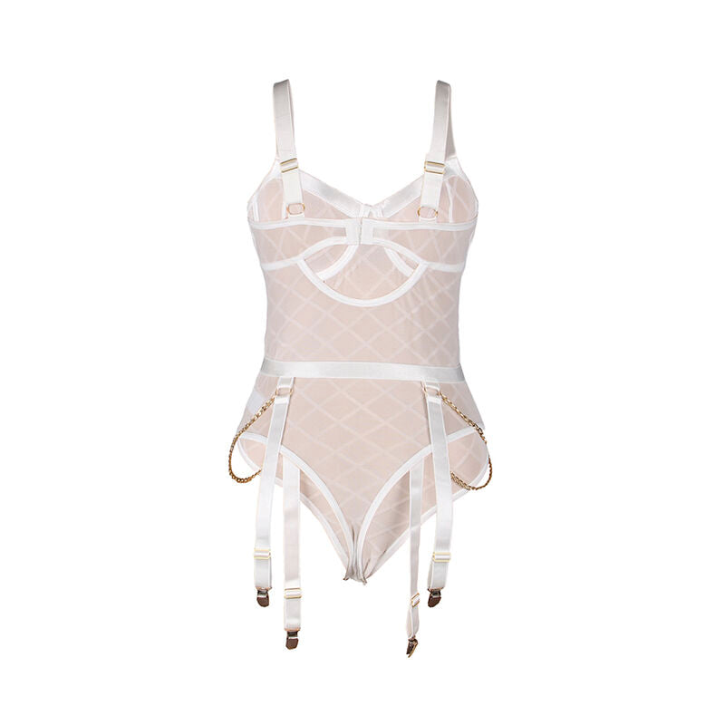 Comprar SUBBLIME Body Con Cadenas Y Ligueros Blanco L XL – Lencería Elegante Para Comodidad Y Estilo Seductor-Noxtic