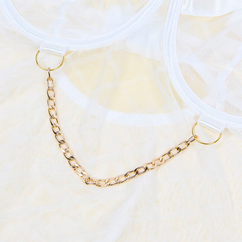 Comprar SUBBLIME Body Con Cadenas Y Ligueros Blanco L XL – Lencería Elegante Para Comodidad Y Estilo Seductor-Noxtic