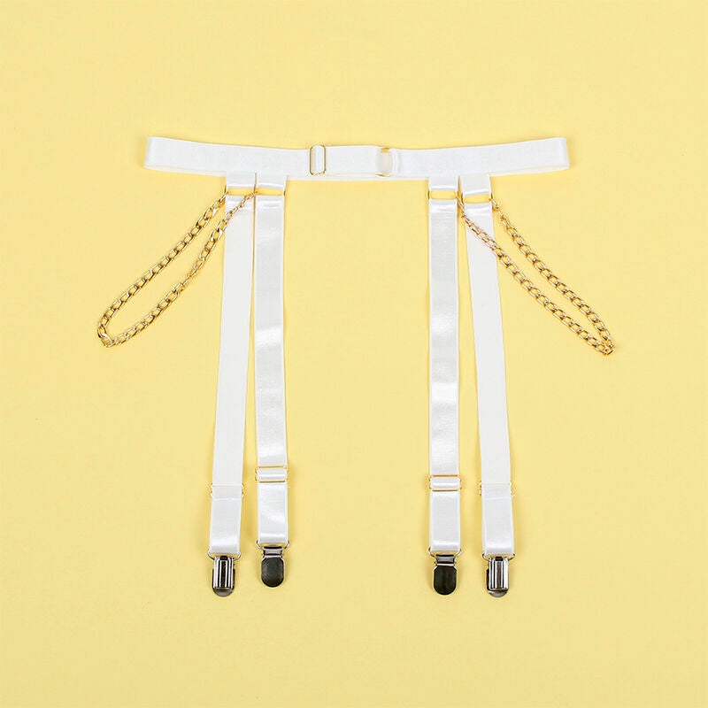 Comprar SUBBLIME Body Con Cadenas Y Ligueros Blanco L XL – Lencería Elegante Para Comodidad Y Estilo Seductor-Noxtic