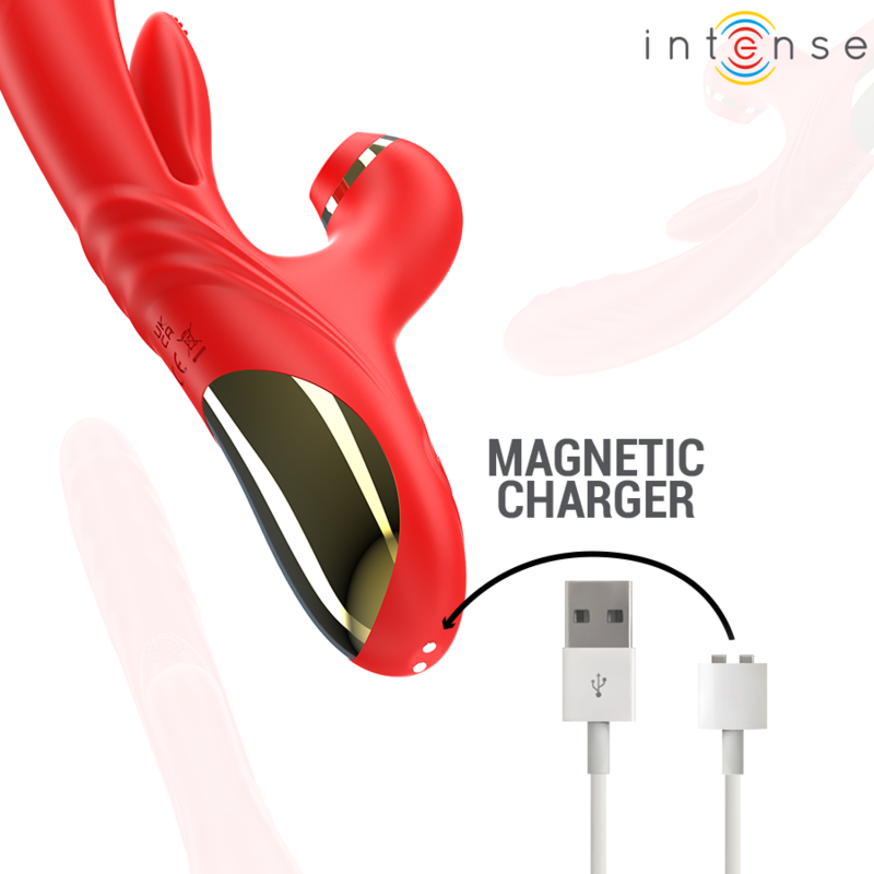 Comprar INTENSE Karol Vibrador Multifunción Rojo – Diseño Innovador Con Estimulación Y Succión Ajustable-Noxtic