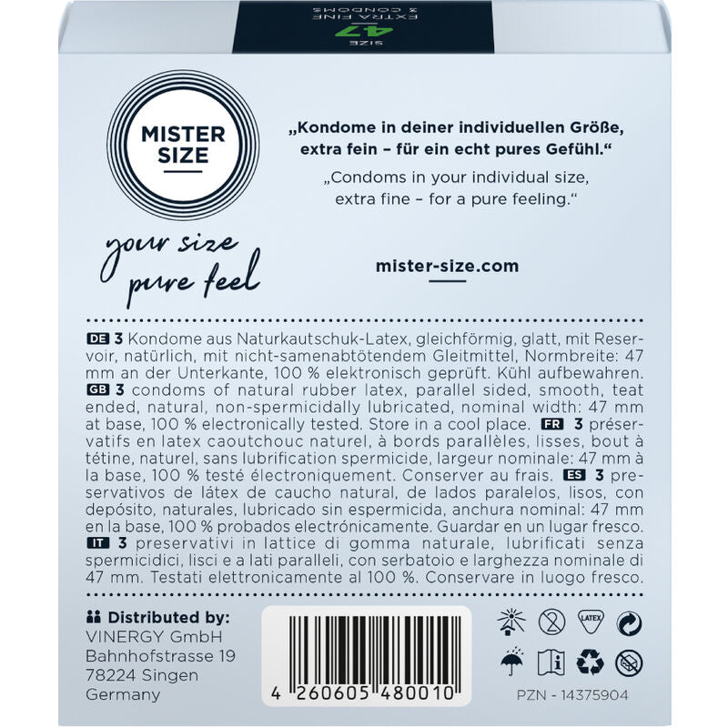 Mister Size Preservativos Talla XS 47 Mm – Ajuste Perfecto Para Mayor Comodidad