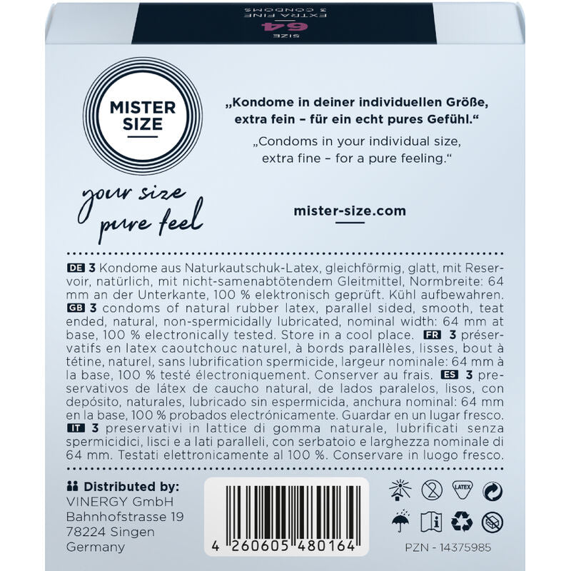 Mister Size Preservativos Talla XXL 64 Mm – Ajuste Excepcional Para Mayor Comodidad