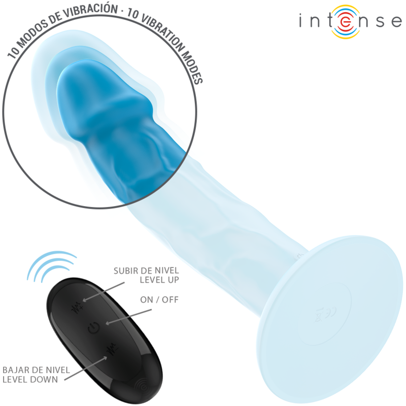 Comprar INTENSE Phoebe Vibrador Realístico Azul – 10 Modos De Vibración Con Control Remoto-Noxtic