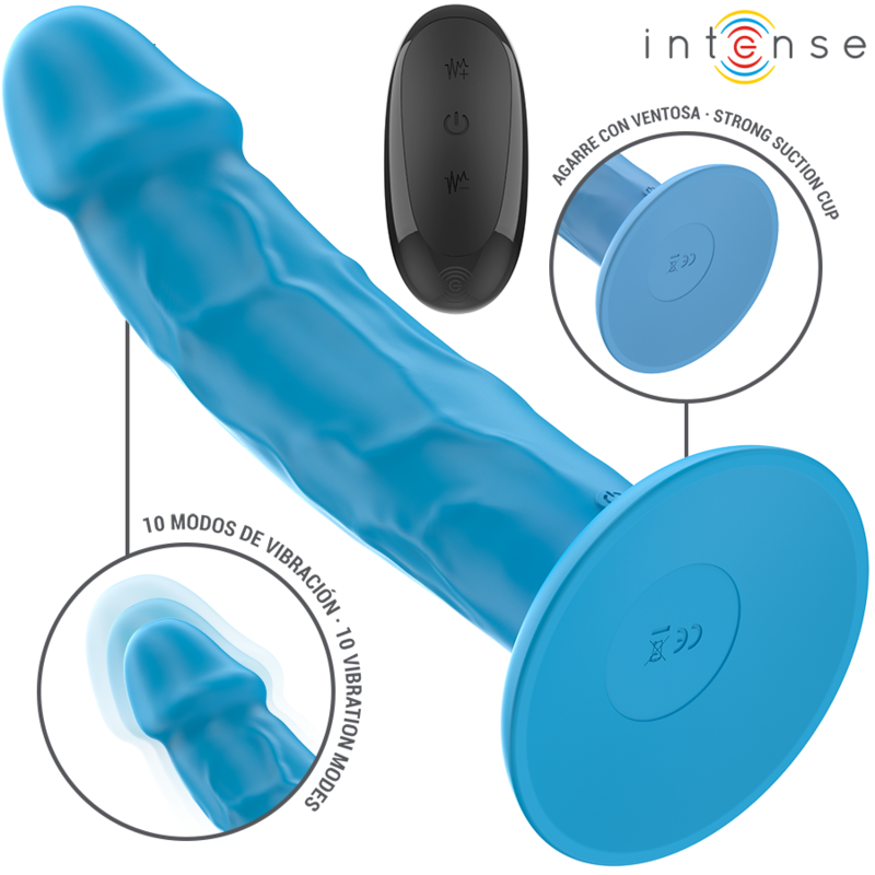 Comprar INTENSE Phoebe Vibrador Realístico Azul – 10 Modos De Vibración Con Control Remoto-Noxtic