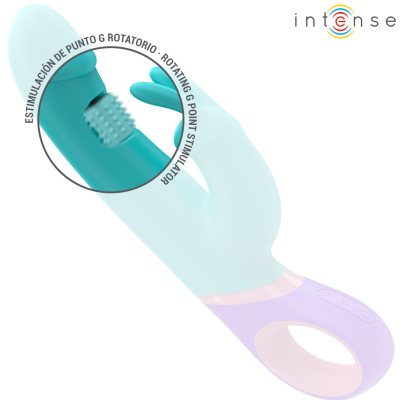 INTENSE Mónica Vibrador Rabbit Azul – Diseño Ergonómico Con Estimulador Rotatorio Para Placer Total