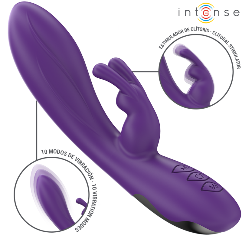 Comprar INTENSE Randall Vibrador Rabbit Morado – 10 Modos De Vibración Para Placer Personalizado-Noxtic
