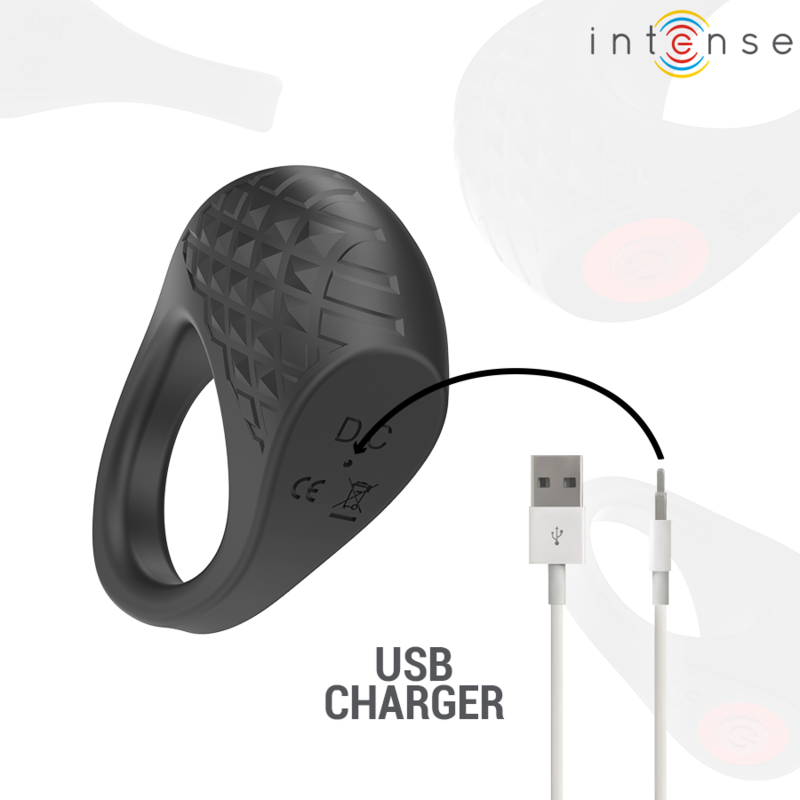 Comprar INTENSE Clover Anillo Vibrador Negro – Diseño Elegante Con 10 Modos De Vibración-Noxtic