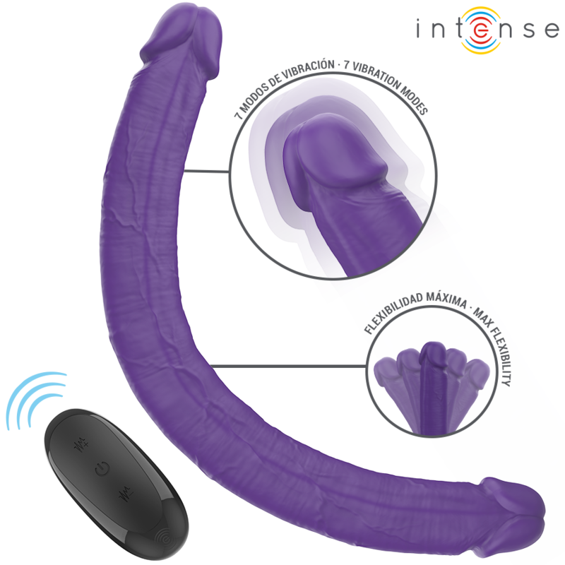 Comprar INTENSE Gunter Dildo Doble Vibrador 40 Cm Morado – Experiencia Compartida Con Control Remoto-Noxtic