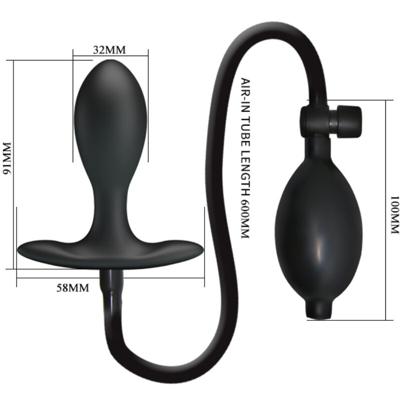 Comprar PRETTY LOVE Plug Anal Inflable Negro – Estimulador Ergonómico Para Placer Personalizado-Noxtic
