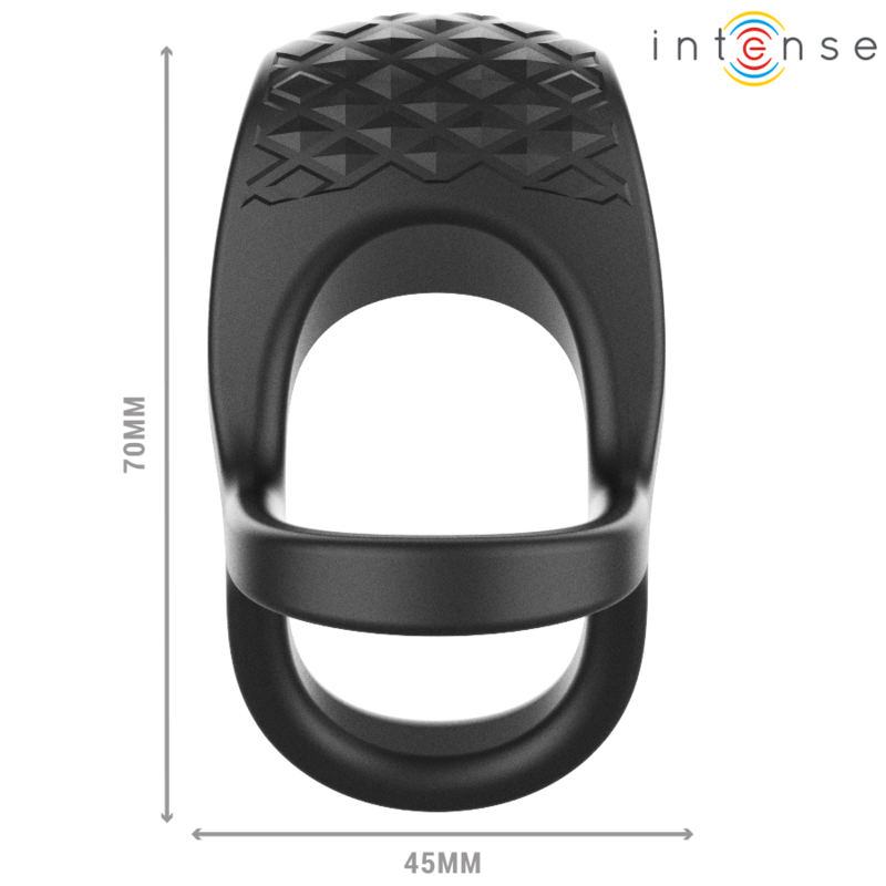 Comprar INTENSE Anillo Doble Vibrador Negro – 10 Modos Para Explorar Tu Placer Con Diseño Confiable-Noxtic