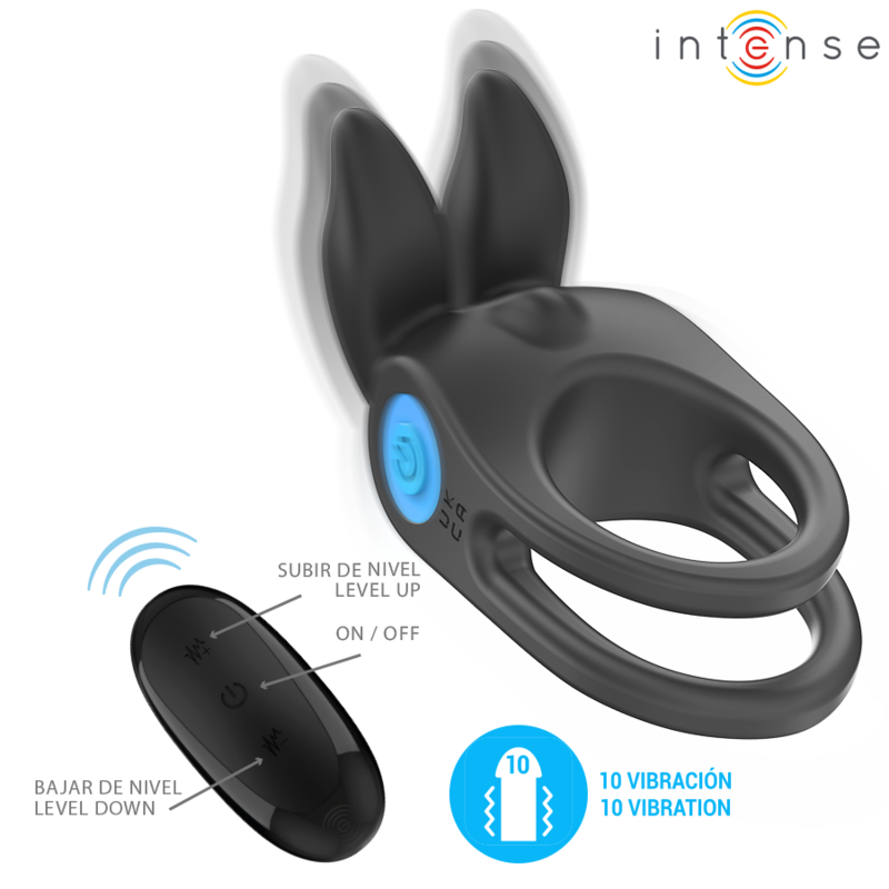 Comprar INTENSE Anillo Doble Vibrador SAM Negro – Diseño Elegante Con 10 Modos De Vibración-Noxtic