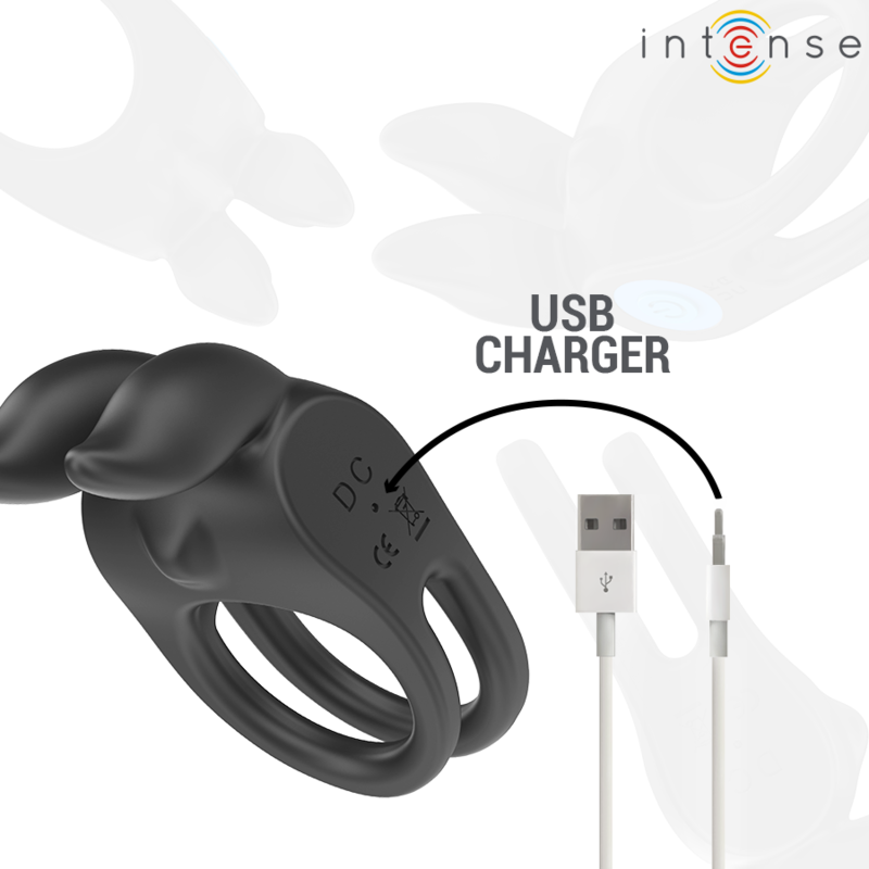 Comprar INTENSE Anillo Doble Vibrador SAM Negro – Diseño Elegante Con 10 Modos De Vibración-Noxtic