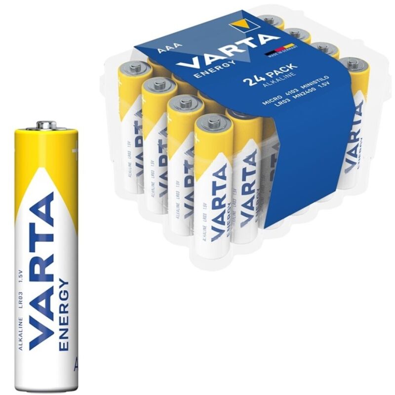Comprar VARTA Energy Pila Alcalina AAA LR03 Pack 24 Pilas – Alimentación Confiable Para Dispositivos Electrónicos-Noxtic