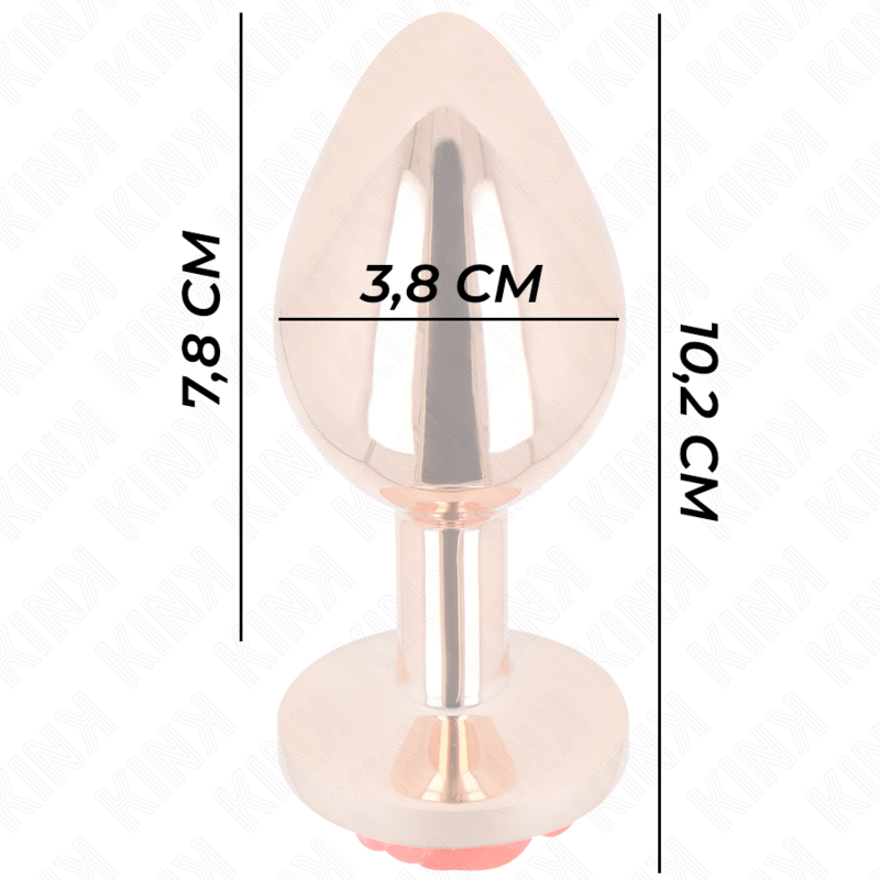 Comprar KINK Plug Anal Metálico Oro Rosa – Diseño Elegante Con Adorno de Rosa Roja Para Placer Refinado-Noxtic