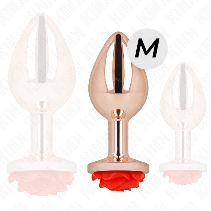 Comprar KINK Plug Anal Oro Rosa – Diseño Elegante Con Adorno Floral Para Exploración Con Estilo-Noxtic
