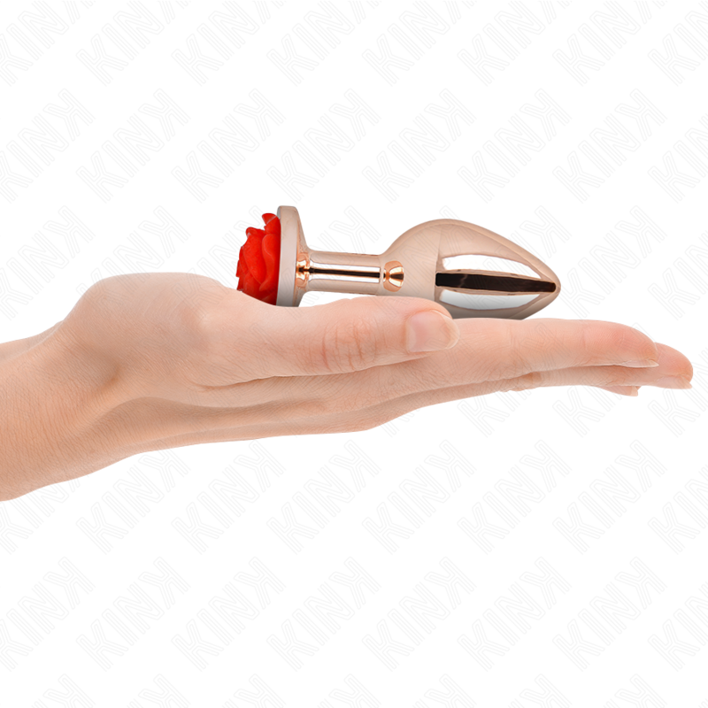 Comprar KINK Plug Anal Oro Rosa – Diseño Elegante Con Adorno Floral Para Exploración Con Estilo-Noxtic