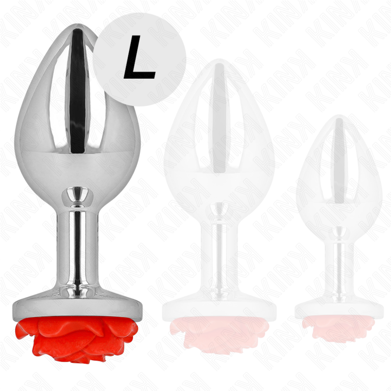 Comprar KINK Plug Anal Rosa Roja Talla L – Diseño Elegante Con Adorno Para Exploración Confiada-Noxtic
