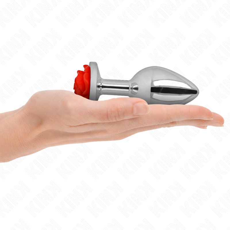 Comprar KINK Plug Anal Rosa Roja Talla L – Diseño Elegante Con Adorno Para Exploración Confiada-Noxtic