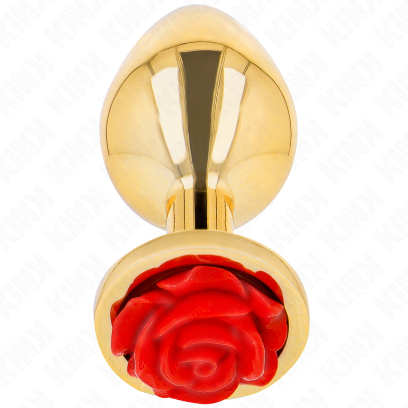 Comprar KINK Plug Anal Dorado Rosa Roja Talla S – Diseño Elegante Con Adorno Sensual Para Placer Intimo-Noxtic