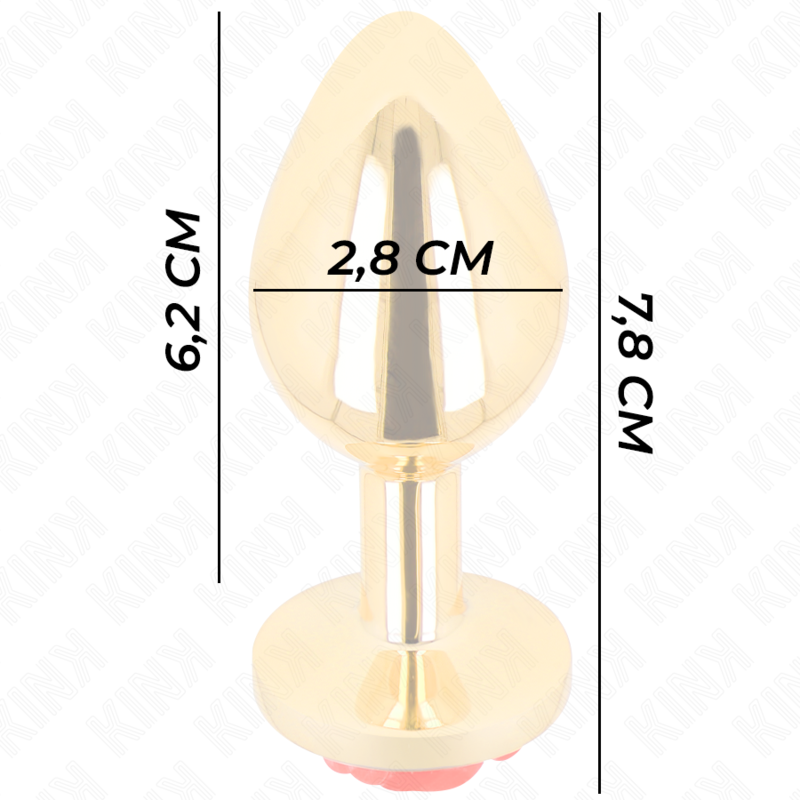 Comprar KINK Plug Anal Dorado Rosa Roja Talla S – Diseño Elegante Con Adorno Sensual Para Placer Intimo-Noxtic