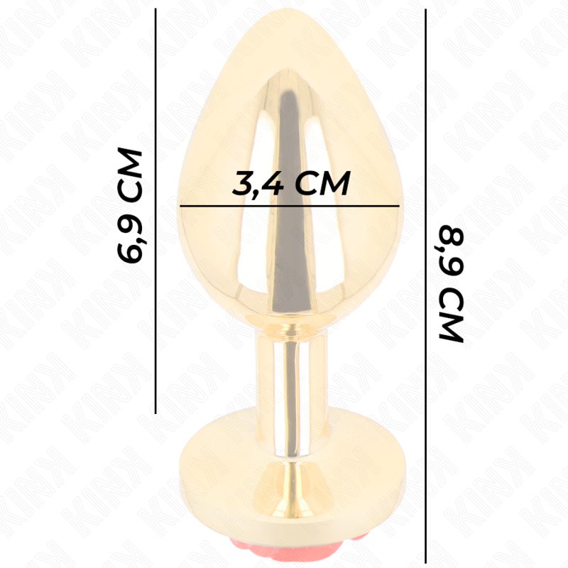 Comprar KINK Plug Anal Dorado Con Rosa Roja Talla M – Diseño Elegante Para Una Experiencia Sensual Única-Noxtic