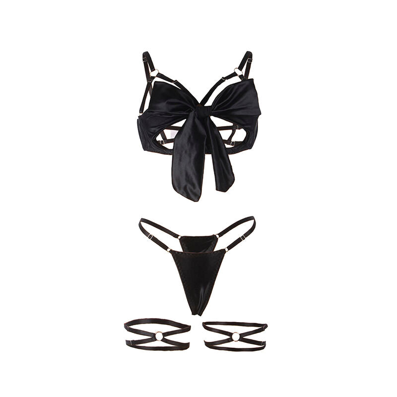 Comprar SUBBLIME Set Sujetador Con Lazo Negro Ajustable L XL – Lencería Elegante Para Resaltar La Feminidad-Noxtic