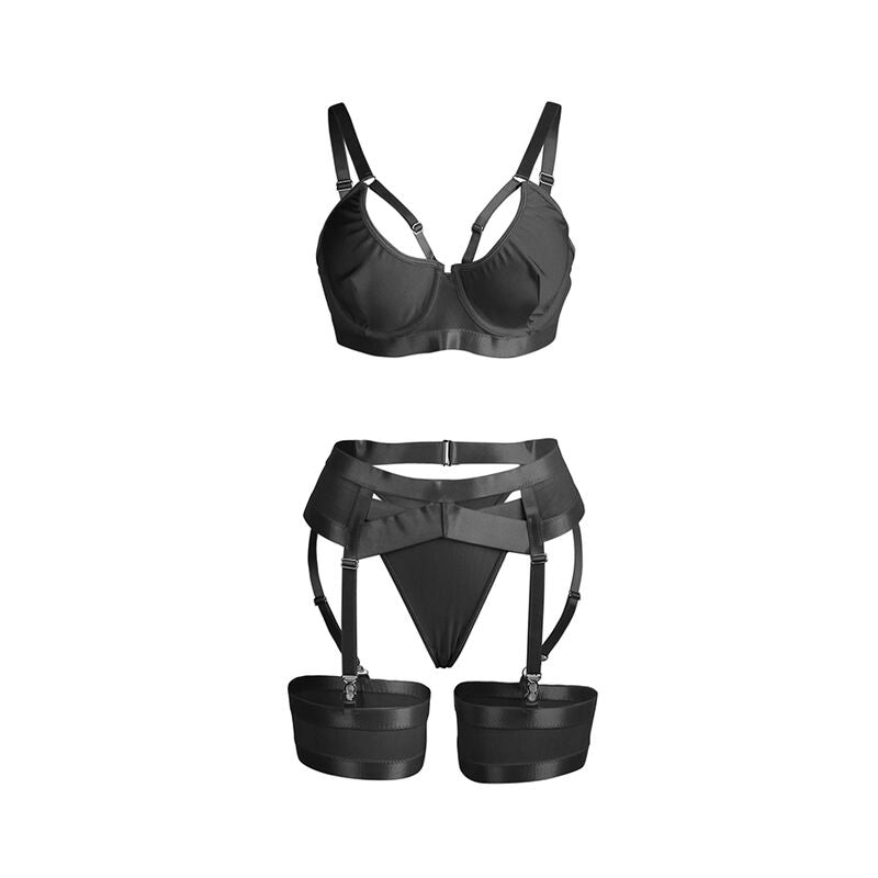 Comprar SUBBLIME Conjunto Sujetador Con Liguero Negro S/M – Lencería Elegante Con Diseño Moderno Para Máxima Comodidad-Noxtic