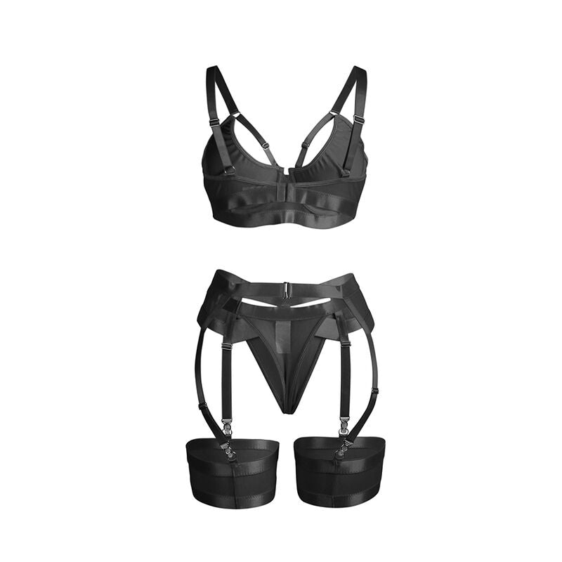Comprar SUBBLIME Conjunto Sujetador Con Liguero Negro S/M – Lencería Elegante Con Diseño Moderno Para Máxima Comodidad-Noxtic