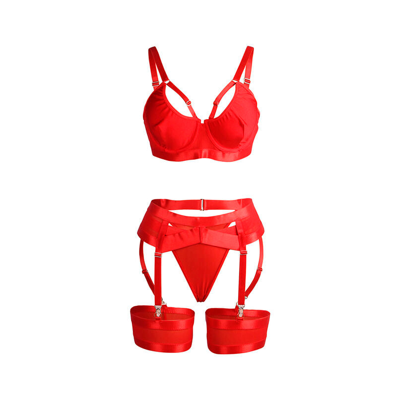 Comprar SUBBLIME Conjunto Sujetador Con Liguero Rojo S M – Lencería Elegante Con Estilo Sensual-Noxtic
