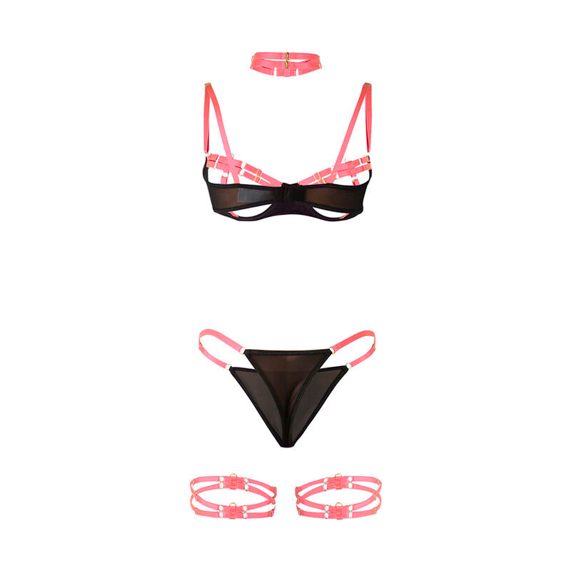 Comprar SUBBLIME Conjunto Lencería Rosa Fluorescente L/XL – Diseño Atractivo Con Detalles Elegantes-Noxtic