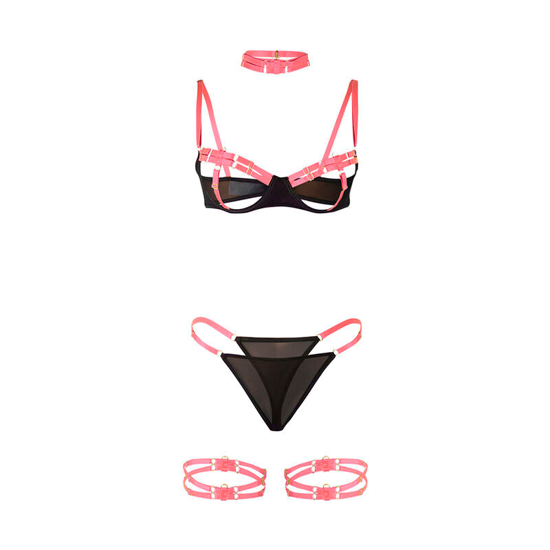 Comprar SUBBLIME Conjunto Lencería Rosa Fluorescente L/XL – Diseño Atractivo Con Detalles Elegantes-Noxtic