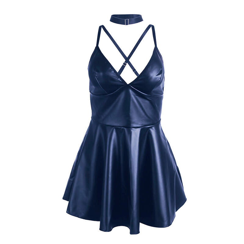 Comprar SUBBLIME Camisón Azul Con Tirantes De Cuero – Diseño Elegante Y Confortable Para La Noche-Noxtic