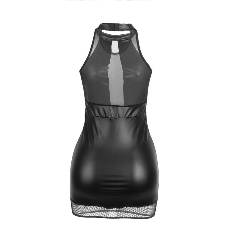 Comprar SUBBLIME Vestido Cuello Halter Negro L/XL – Diseño Elegante Con Transparencias Para Ocasiones Especiales-Noxtic
