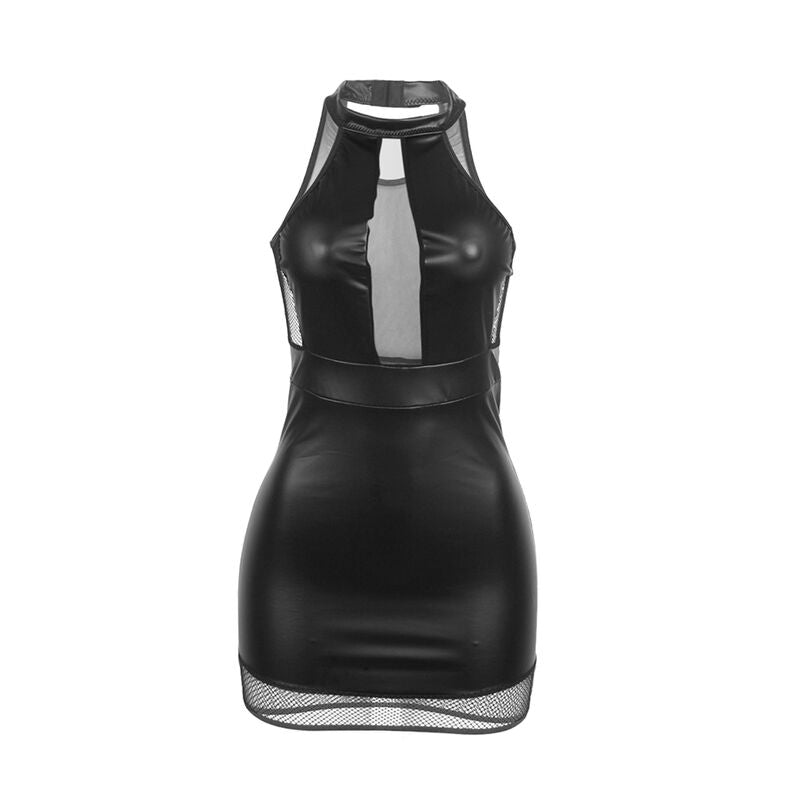 Comprar SUBBLIME Vestido Cuello Halter Negro L/XL – Diseño Elegante Con Transparencias Para Ocasiones Especiales-Noxtic