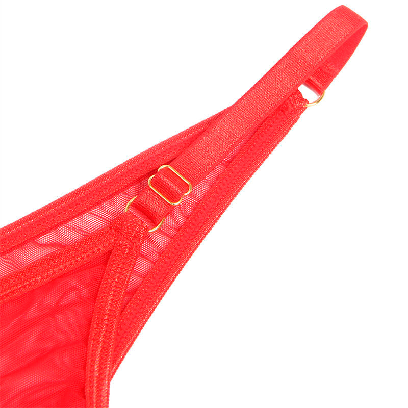 Comprar SUBBLIME Conjunto Sujetador Con Cadenas Y Corazón De Malla Rojo L/XL – Diseño Elegante Y Audaz Para Comodidad Diaria-Noxtic
