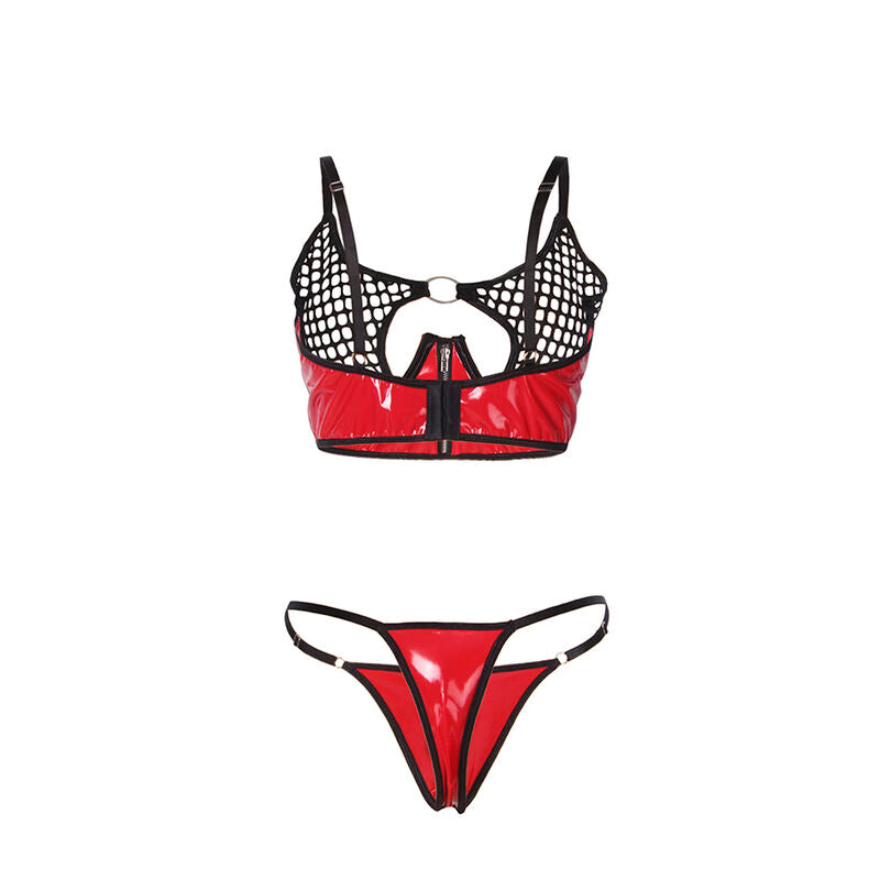 Comprar SUBBLIME Conjunto Sujetador de Malla de Charol Rojo L/XL – Diseño Moderno y Sensual Para Mujeres-Noxtic