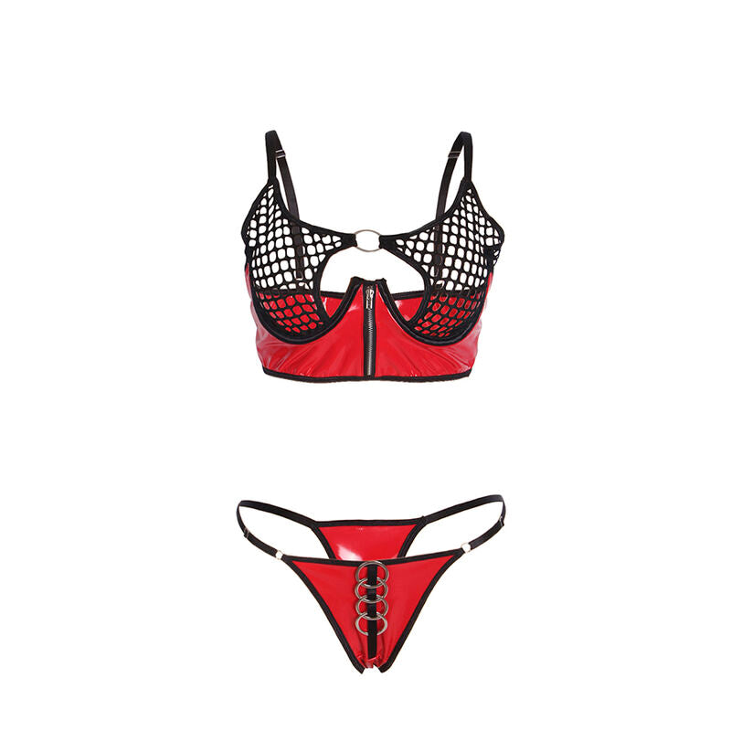 Comprar SUBBLIME Conjunto Sujetador de Malla de Charol Rojo L/XL – Diseño Moderno y Sensual Para Mujeres-Noxtic