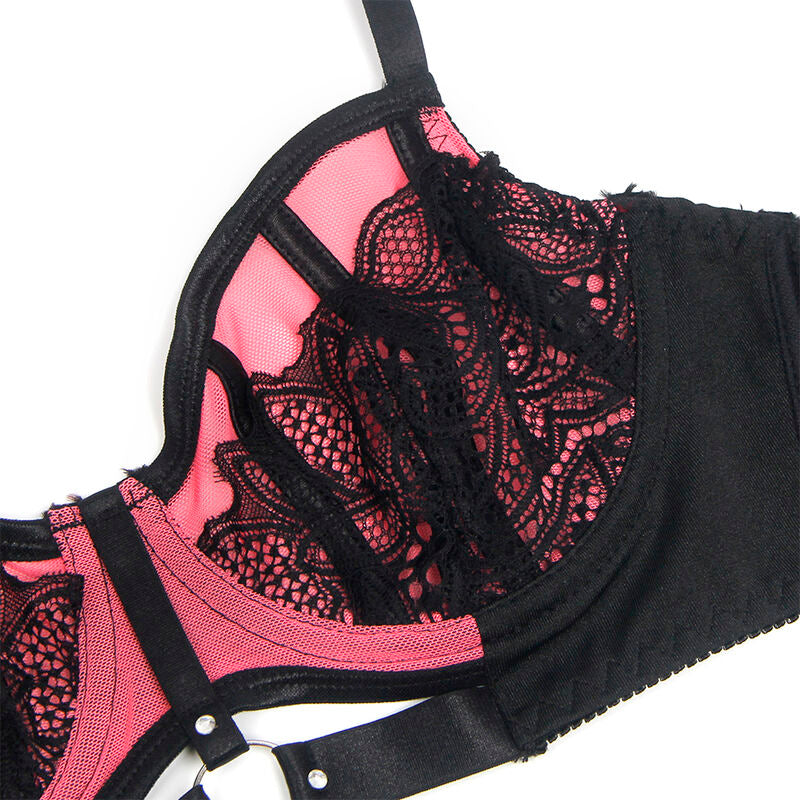 Comprar SUBBLIME Conjunto Sujetador Con Cremallera De Malla Rosa L/XL – Elegancia Y Comodidad En Lencería Moderna-Noxtic