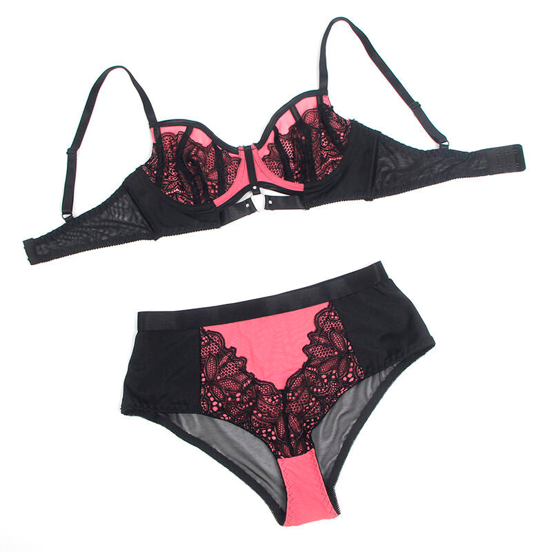 Comprar SUBBLIME Conjunto Sujetador Con Cremallera De Malla Rosa L/XL – Elegancia Y Comodidad En Lencería Moderna-Noxtic