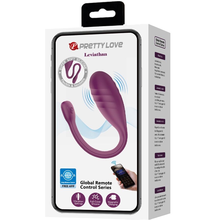 Comprar Pretty Love Leviathan Morado – Vibrador Recargable Con Control App Para Libertad Sensual-Noxtic