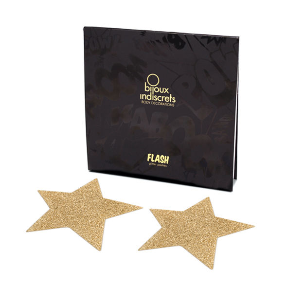 Comprar Bijoux Indiscrets Pezoneras Flash Estrella Dorada – Decoraciones Reutilizables Para Un Toque Brillante-Noxtic