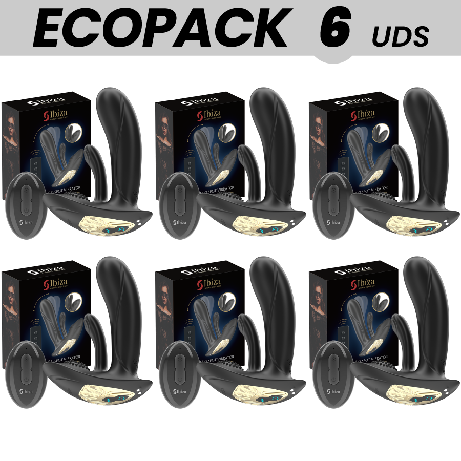 ECOPACKS 6 UDS - IBIZA VIBRADOR WEARABLE CON ESTIMULACIÓN PUNTO-G Y CLÍTORIS CON CONTROL REMOTO