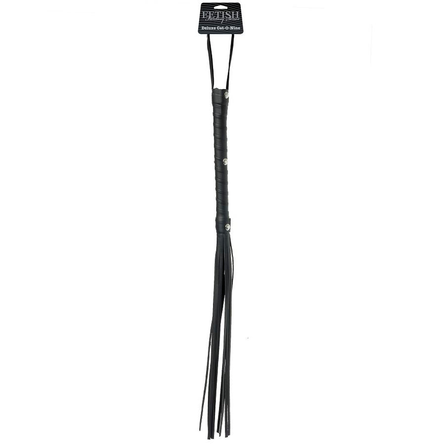 Comprar Fetish Fantasy Látigo Azotador Piel Negro – Diseño Ergonomico Con Mango Trenzado Para Agarre Seguro-Noxtic