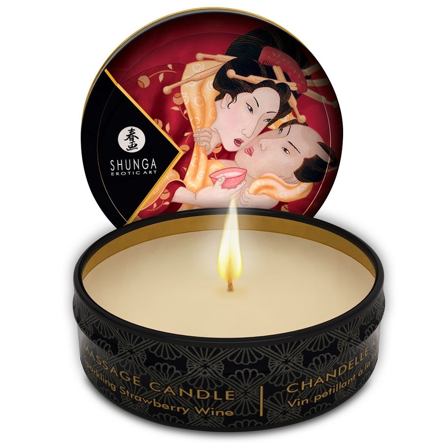 Comprar SHUNGA Mini Caress by Candlelight Fresas y Cava – Vela de Masaje Con Aroma Sensual y Aceite Hidratante-Noxtic