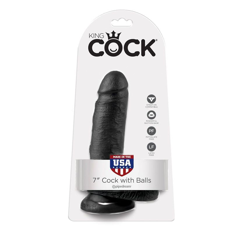 Comprar KING COCK 7 Pene Realista Negro – Diseño Realista Para Exploración Placentera-Noxtic