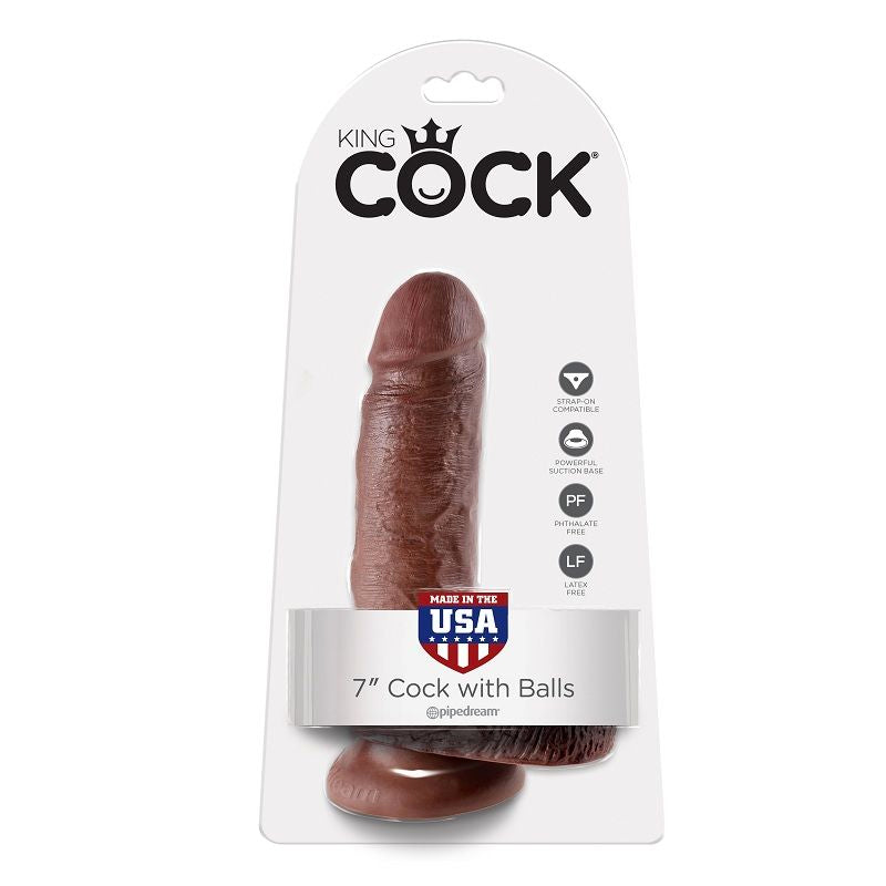 Comprar KING COCK 7 Pene Realista Marrón – Juguete Erótico Con Diseño Realista Para Placer Intenso-Noxtic