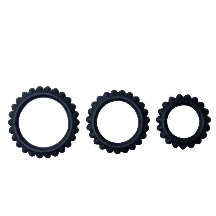 Comprar BAILE Titan Set 3 Piezas Negro – Anillos De Sujeción Adaptables Y Sumergibles Para Placer Intenso-Noxtic