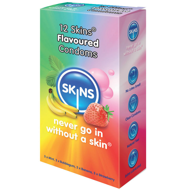 Comprar SKINS Preservativo Sabores Varios 12 Uds – Experiencia Divertida Con Sensaciones Únicas-PRESERVATIVOS-Noxtic