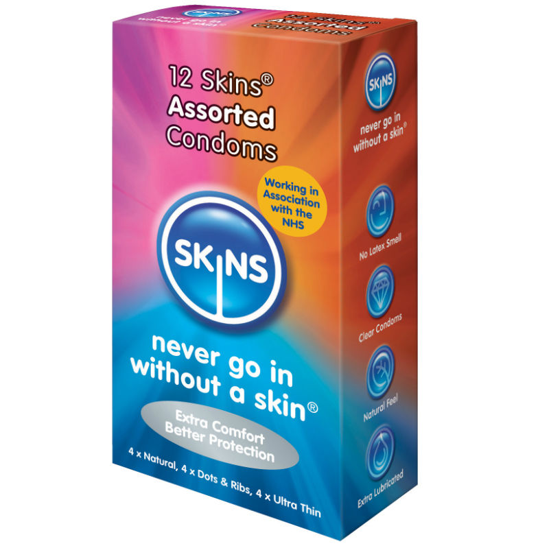 Comprar SKINS Preservativos Naturales Finos Con Puntos Y Estrías 12 Uds – Experiencia Placentera Con Diseño Innovador-PRESERVATIVOS-Noxtic