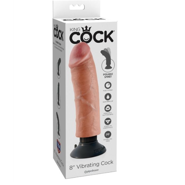 Comprar KING COCK Dildo Vibrador 20.32 cm Natural – Diseño Realista Para Una Experiencia Sensorial Única-Noxtic
